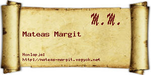 Mateas Margit névjegykártya